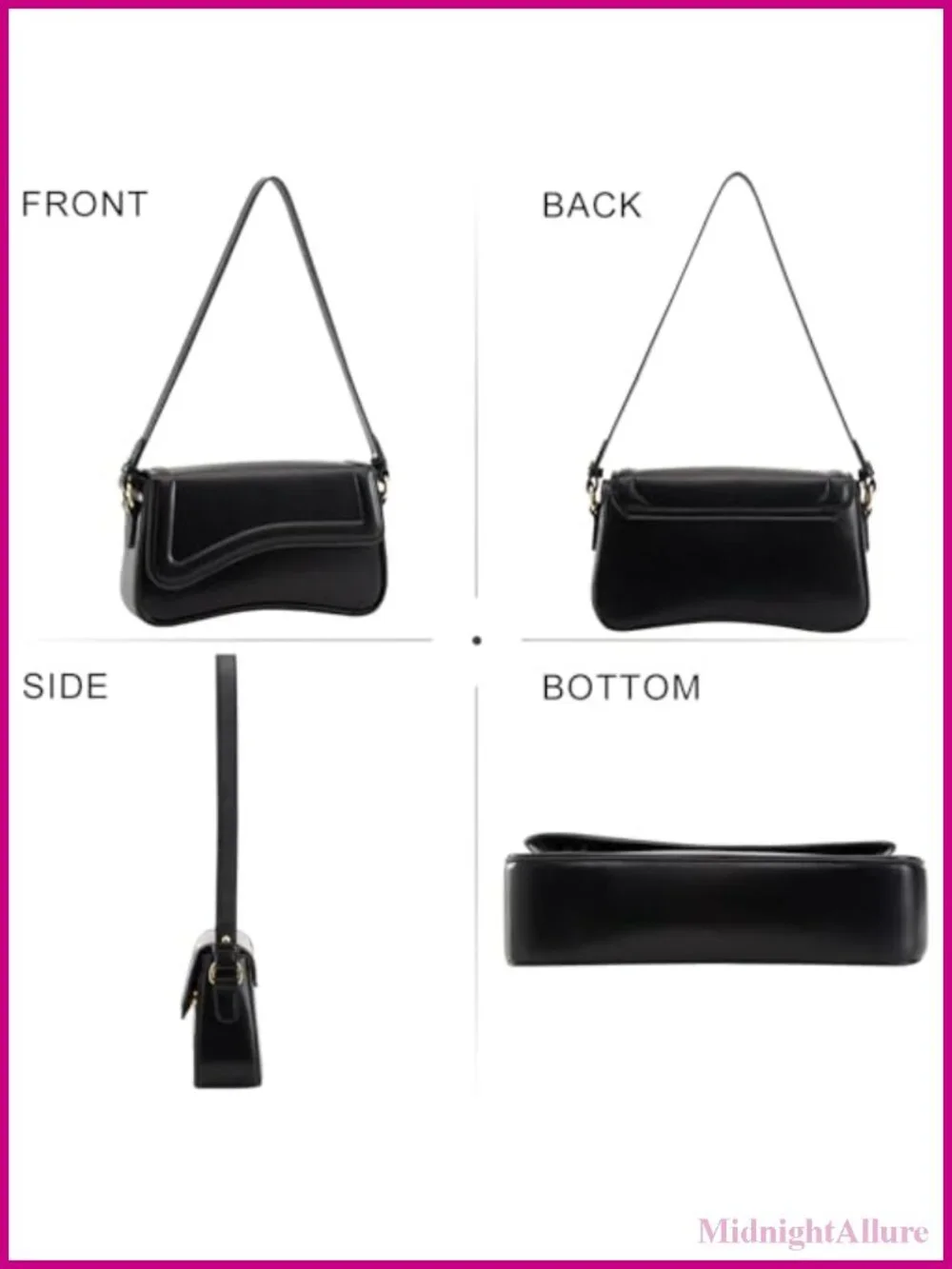 PU Leather Hobo Shoulder Bag with 2 Removable Straps
